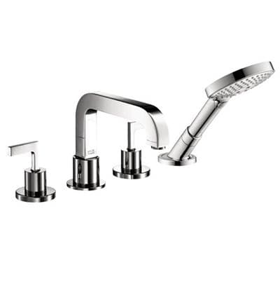 Axor Citterio 4-Hole Roman Tub Set Trim with Lever Handles and 1.75 GPM Handshower - Chrome by Axor
