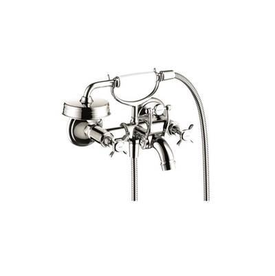 AXOR Montreux 2-Handle Wall-Mounted Tub Filler with Cross Handles and 1.8 GPM Handshower in Polished Nickel by Axor