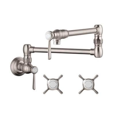 AXOR Montreux Pot Filler, Wall-Mounted in Steel Optic by Axor
