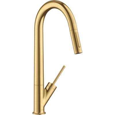 Axor Starck Higharc Kitchen Faucet 2-Spray Pull-down, 1.75 GPM - Brushed Gold Optic by Axor