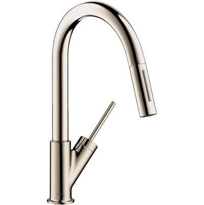 AXOR Starck Prep Kitchen Faucet 2-Spray Pull-Down, 1.75 GPM in Polished Nickel by Axor
