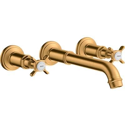 Axor Montreux Wall-mounted Widespread Faucet Trim with Cross Handles, 1.2 GPM - Brushed Gold... by Axor
