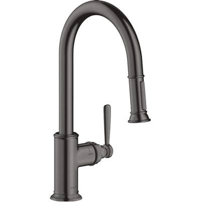 Axor Montreux Higharc Kitchen Faucet 2-Spray Pull-down, 1.75 GPM - Brushed Black Chrome by Axor