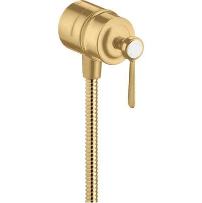 Axor Montreux Wall Outlet with Check Valves and Volume Control, Lever Handle - Brushed Gold Optic by Axor