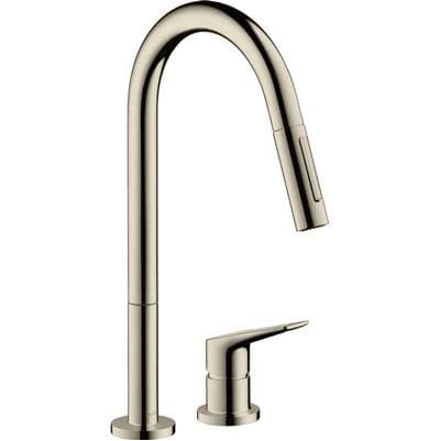Axor Citterio M 2-Hole Single-handle Kitchen Faucet 2-Spray Pull-down, 1.75 GPM - Polished Nickel by Axor