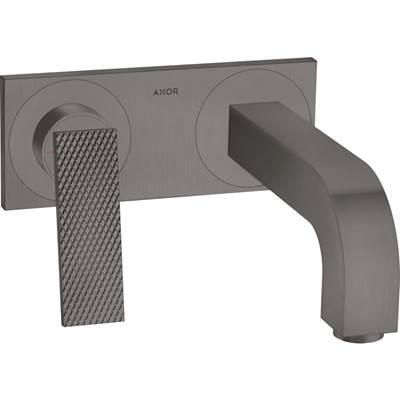 AXOR Citterio Wall-Mounted Single-Handle Faucet Trim with Base Plate- Rhombic Cut, 1.2 GPM in Brushed Black Chrome by Axor
