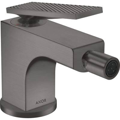 Axor Citterio Single-hole Bidet Faucet with Pop-up Drain- Rhombic Cut, 1.5 GPM - Brushed Black...