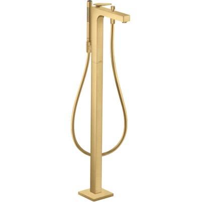 AXOR Citterio Freestanding Tub Filler Trim with 1.75 GPM Handshower- Rhombic Cut in Brushed Gold Optic