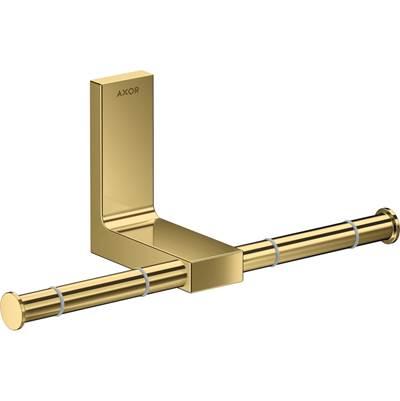 AXOR Universal Rectangular  Toilet Paper Holder Double in Polished Gold Optic