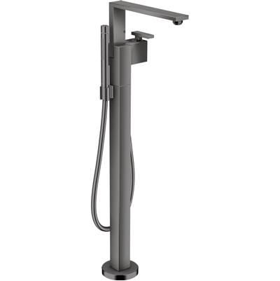 AXOR Edge Freestanding Tub Filler Trim with 1.75 GPM Handshower - Diamond Cut in Polished Black Chrome by Axor