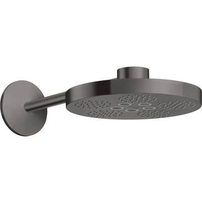 AXOR ONE Showerhead 280 2-Jet with Showerarm Trim, 2.5 GPM in Brushed Black Chrome by Axor
