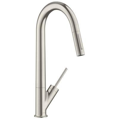 AXOR Starck HighArc Kitchen Faucet 2-Spray Pull-Down, 1.5 GPM in Steel Optic