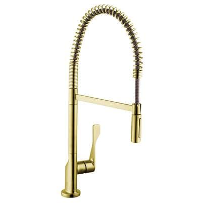 Axor Citterio Semi-pro Kitchen Faucet 2-Spray, 1.75 GPM - Brushed Gold Optic by Axor