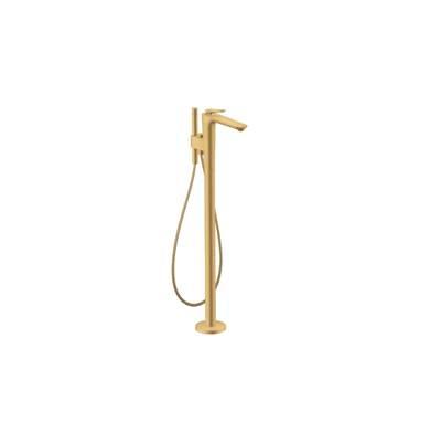 AXOR Citterio C Freestanding Tub Filler Trim with 1.75gpm Handshower- Cubic Cut in Brushed Gold Optic by Axor