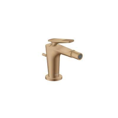 AXOR Citterio C Single-Hole Bidet with Pop-Up Drain- Cubic Cut in Brushed Bronze