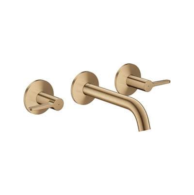 Axor One Wall-mounted Widespread Faucet 160- Lever Handles, 1.2 GPM in - Brushed Bronze