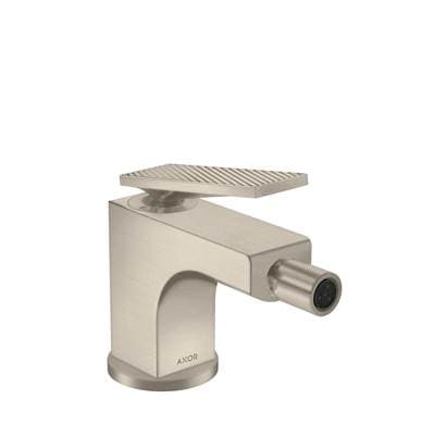 Axor Citterio Single-hole Bidet Faucet with Pop-up Drain- Rhombic Cut, 1.5 GPM - Brushed Nickel by Axor