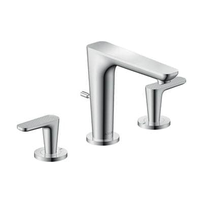 Axor Citterio C Widespread Faucet 125 with Pop-up Drain- Cubic Cut, 1.2 GPM in - Chrome by Axor