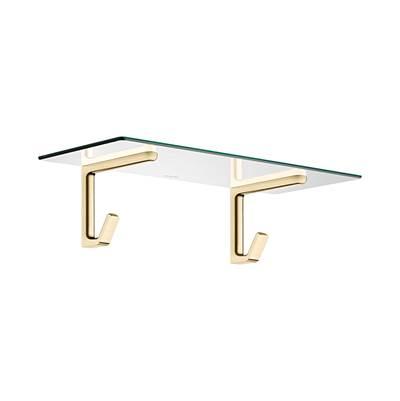 AXOR Universal SoftSquare Towel Shelf with Robe Hooks in Brushed Gold Optic by Axor