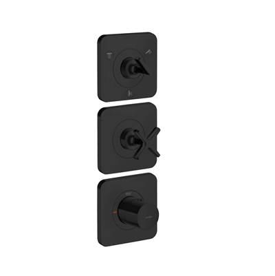 AXOR Citterio E Thermostatic Module Trim 15'' x 5'' for 3 Functions in Matte Black by Axor