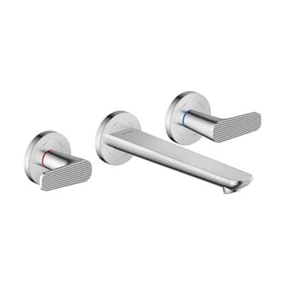 Axor Citterio C Wall-mounted Widespread Faucet- Cubic Cut, 1.2 GPM in - Chrome by Axor