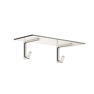 AXOR Universal SoftSquare Towel Shelf with Robe Hooks in Polished Nickel by Axor