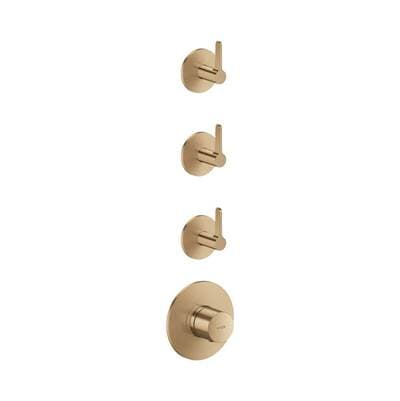 Axor One Thermostatic Module Trim with 3 Volume Controls, Lever Handle - Brushed Bronze by Axor