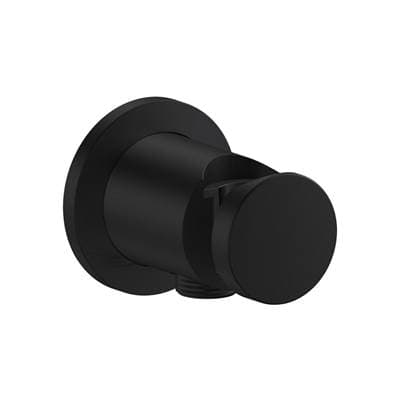 Axor One Wall Outlet with Handshower Holder, Round in Matt Black - Matte Black by Axor