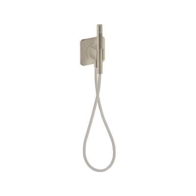 AXOR Citterio C Handshower Holder Softsquare with Outlet 5''x5'' with Handshower and Textile Hose, 1.75 GPM in Brushed Nickel