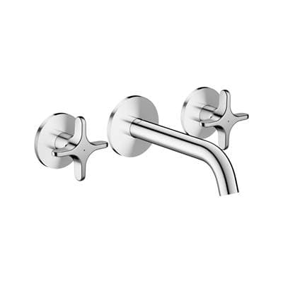 Axor One Wall-mounted Widespread Faucet 160- Cross Handles, 1.2 GPM in - Chrome
