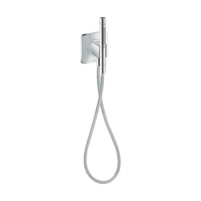 AXOR Citterio C Handshower Holder Softsquare with Outlet 5''x5'' with Handshower and Textile Hose, 2.5 GPM in Chrome by Axor