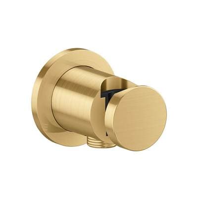 Axor One Wall Outlet with Handshower Holder, Round - Brushed Gold Optic by Axor