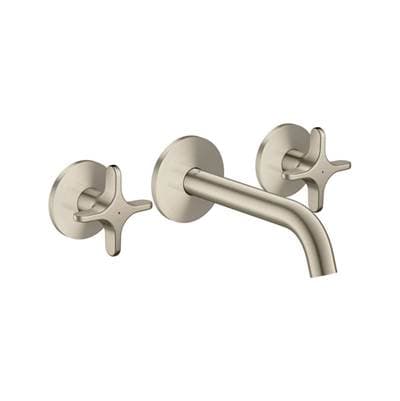 Axor One Wall-mounted Widespread Faucet 160- Cross Handles, 1.2 GPM in - Brushed Nickel by Axor