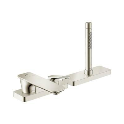 AXOR Citterio C 3-Hole Roman Tub Set Trim with 1.75 GPM Handshower and Sbox- Cubic Cut in Polished Nickel