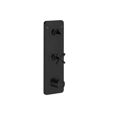 Axor Citterio E Thermostatic Module Trim 15'' X 5'' for 2 Functions - Matte Black by Axor