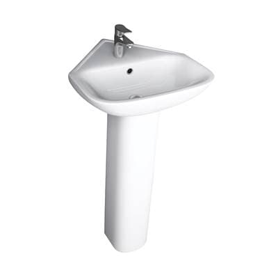 Barclay Eden 450 Corner Lav Column Only - White