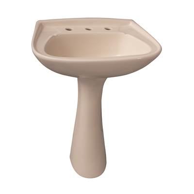 Hartford Pedestal Lavatory,  8''cc, Bisque by Barclay