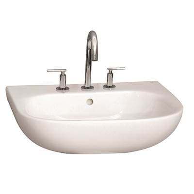 Barclay Caroline 550 Wall-hung Basin, White-8'' Widespread