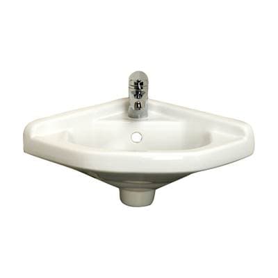 Barclay Corner Sink, 14 X 14'', 1-Hol Includes Hangers - White