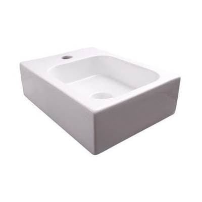 Barclay Gaston Wall Hung 11'' X 15'', 1 Faucet Holes - White