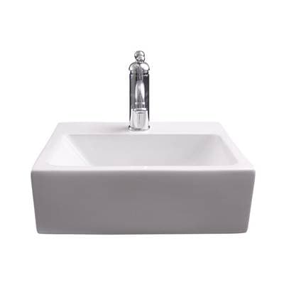 Barclay Linden Rect 16-3/4'' Wall Hung 1 Faucet Hole - White by Barclay