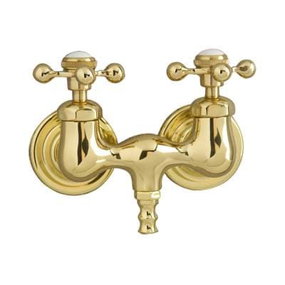 Barclay Tub Filler, Metal Cross Handles - Polished Brass