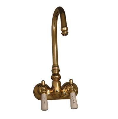 Barclay Tub Filler W/code Spout, Lever Porc Handles - Polished Brass