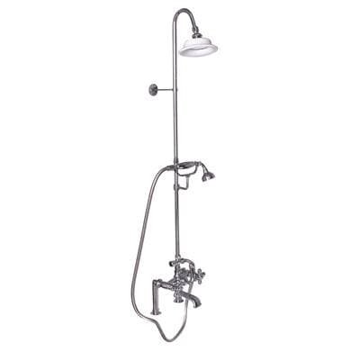 Barclay Elephant Spout,riser,shwr Head Hand Shwr, Metl Cross Hndls,bn - Brushed Nickel