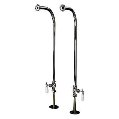 Barclay Freestanding Bath Supplies W/ Stops, Porc Hdles, Pol Chrome - Polished Chrome by Barclay