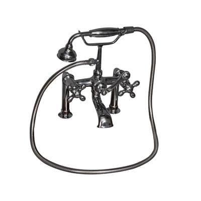 Barclay Elephant Spout,hndshwr,60''hose Metal Divter, Cross Hdl,bn - Brushed Nickel