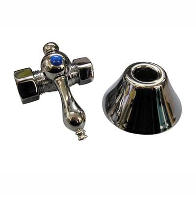 Barclay Straight Stop W/flange, 1/2'' Comp X 5/8'' Comp,set, Chrome - Polished Chrome by Barclay