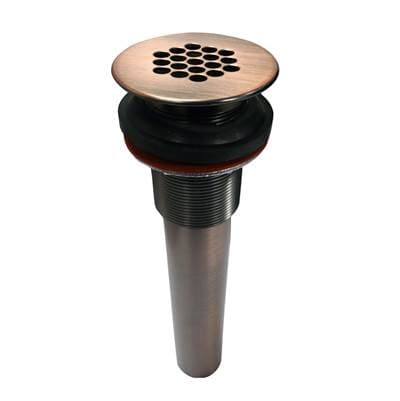 Barclay Grid Drain, No Overflow - Antique Copper