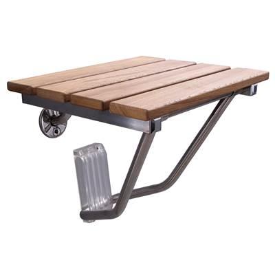 Barclay 15'' Teak Wall Mount Slatted, Polished Chrome Trim by Barclay