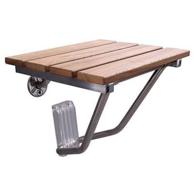 Barclay 15'' Teak Wall Mount Slatted, Polished Chrome Trim by Barclay